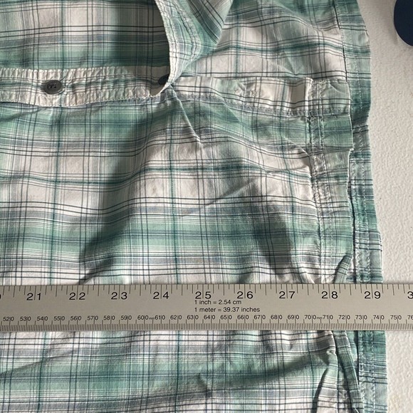 CROFT BARROW QUICK DRY Mens Green Plaid Fishing Short Sleeve Shirt Size XXL - Picture 9 of 9